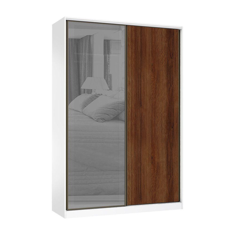 Guarda Roupa Guarda Roupa Prime Luciane 2 Portas de Correr 3 Gavetas Branco FF Nogueira