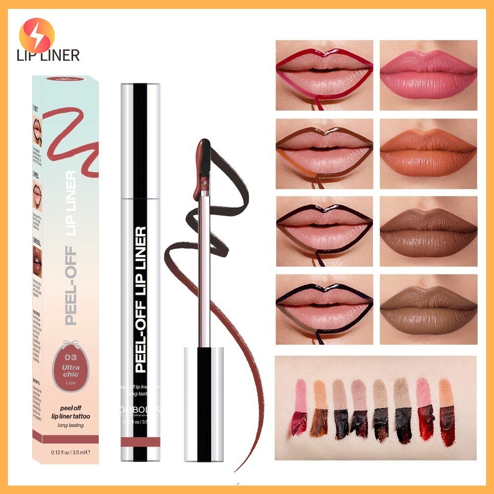Lip Tint Peel Off Matte à Prova d'Água com Efeito Lip Liner Longa Duração Sem Transferência para Lábios