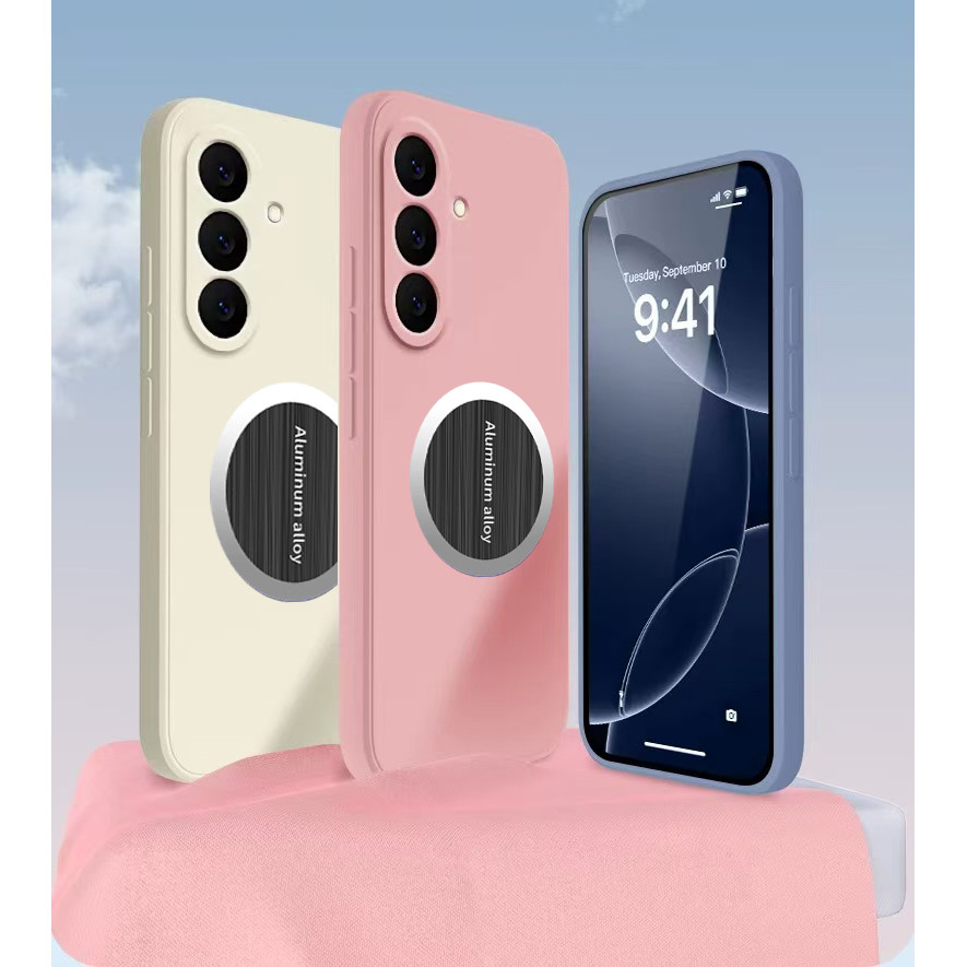 Com Anel Magnético Adesivo Para Samsung Galaxy A27 A37 A17 A16 A15 A56 A57 A55 A35 A36 5G Caso Escudo Traseiro Fosco Col