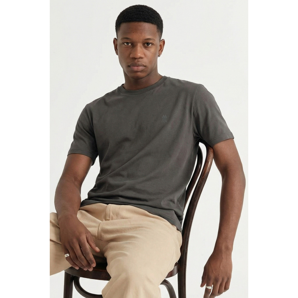 Camiseta Básica Confortável Polo Wear Cinza Escuro
