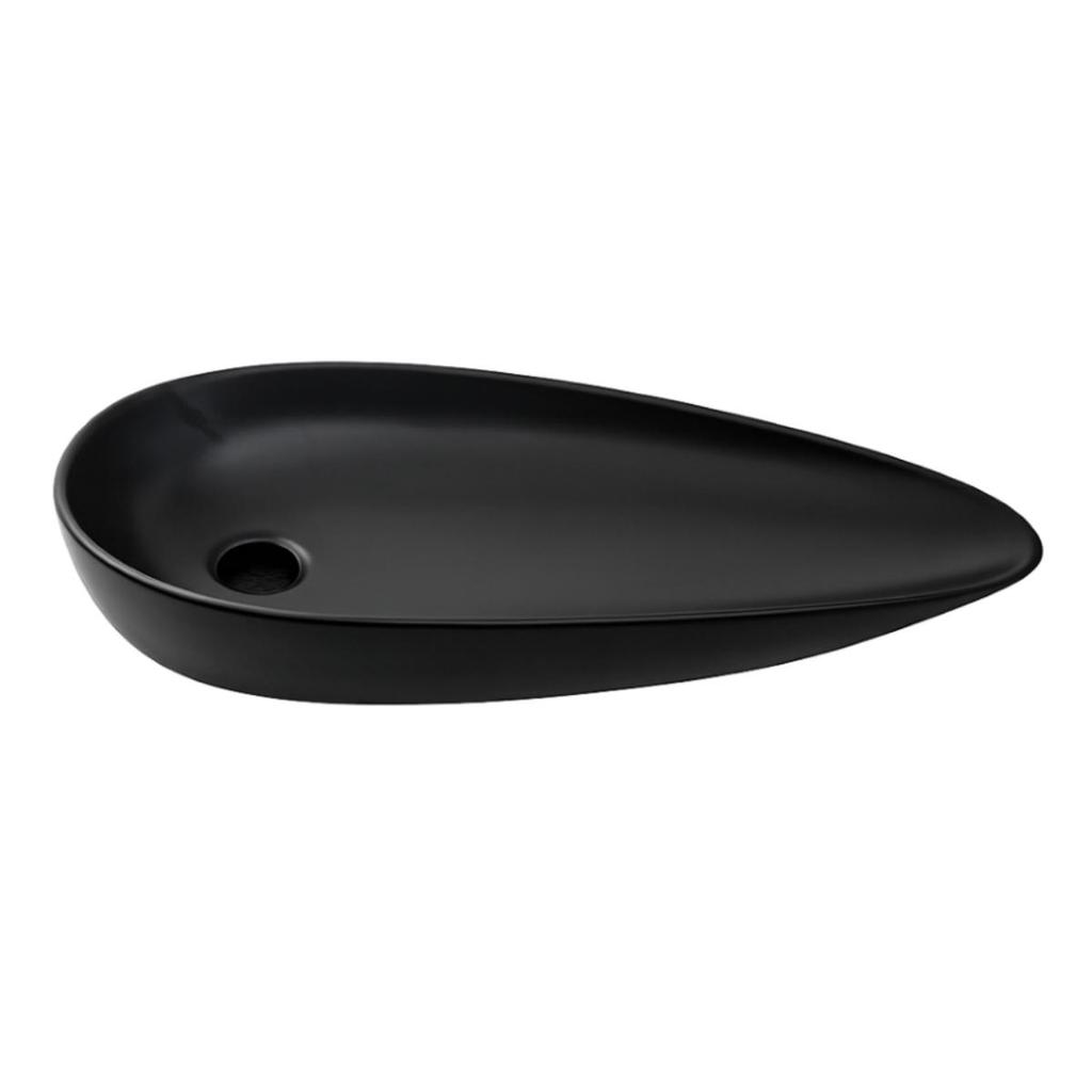 Cuba De Apoio Sem Válvula Para Banheiro Gota Slim Cerâmica Pingoo.Casa - Preto Fosco