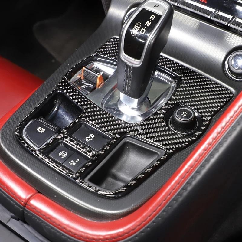 Para Jaguar F-TYPE 2013-2022 Fibra De Carbono Macio Indicador De Engrenagem Do Carro Quadro Capa Guarnição Adesivo Acess