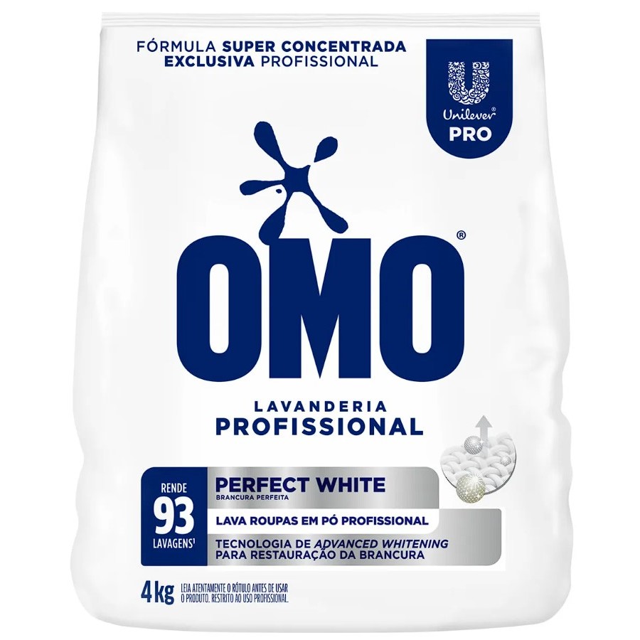 Sabão em Pó Omo Perfect White Lavanderia Profissional 4kg