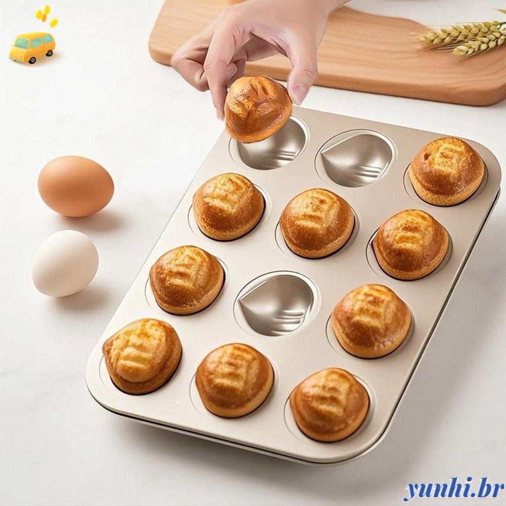 Molde De Bolo YUNHI , Moldes De Muffins Em Forma De Castanha De Aço Carbono , Sobremesa Reutilizável De 6/9/12 Cavidades