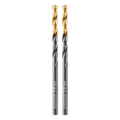 BROCA ACO RAPIDO PROFISSIONAL, NITRETO DE TITANIO, PARA METAL, 3,8MM, 2PCS // GROSS