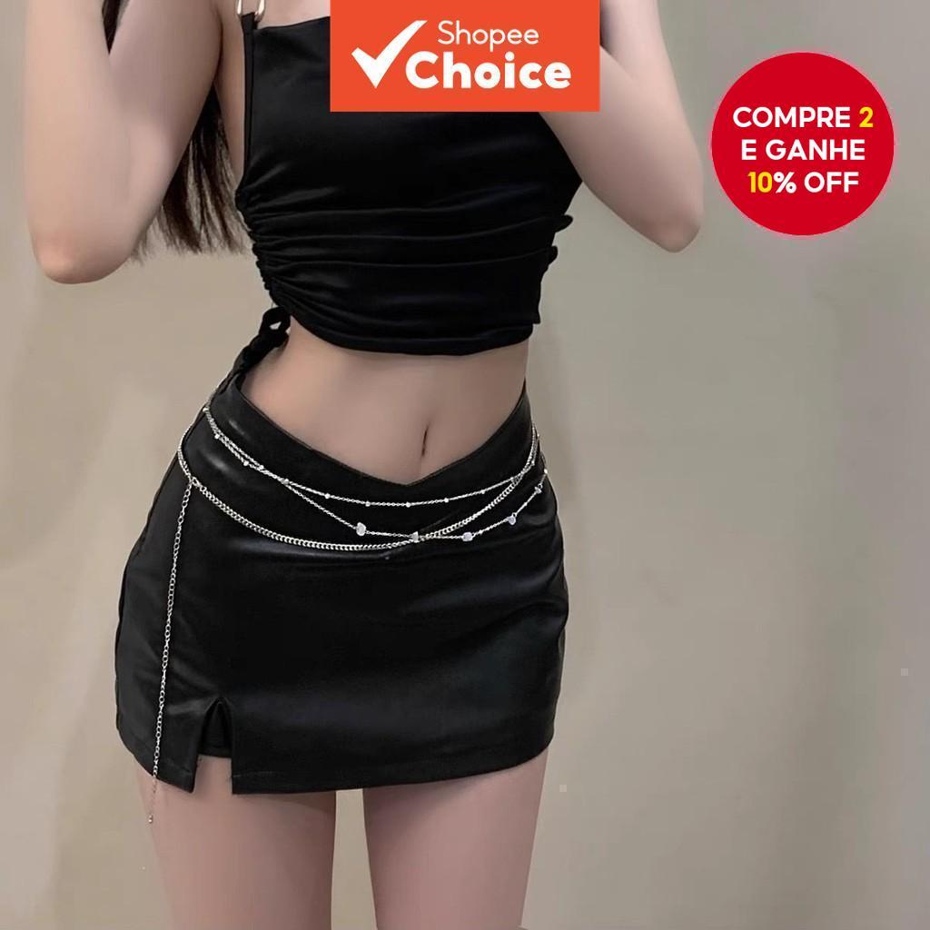Cinta de Cintura em Camadas de Prata Estilo Coreano para Mulheres - Joia Corporal Ajustável para Praia e Festas de Verão em Oferta na Shopee