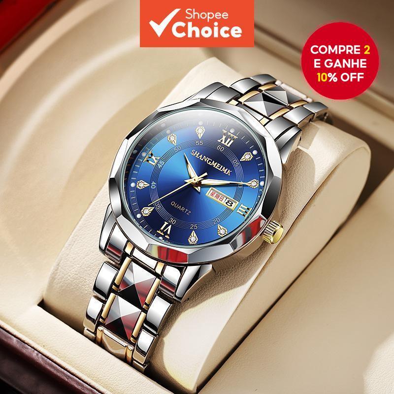 Relógio masculino de moda novo com calendário duplo, relógio masculino de alta gama, relógio luminoso, relógio de