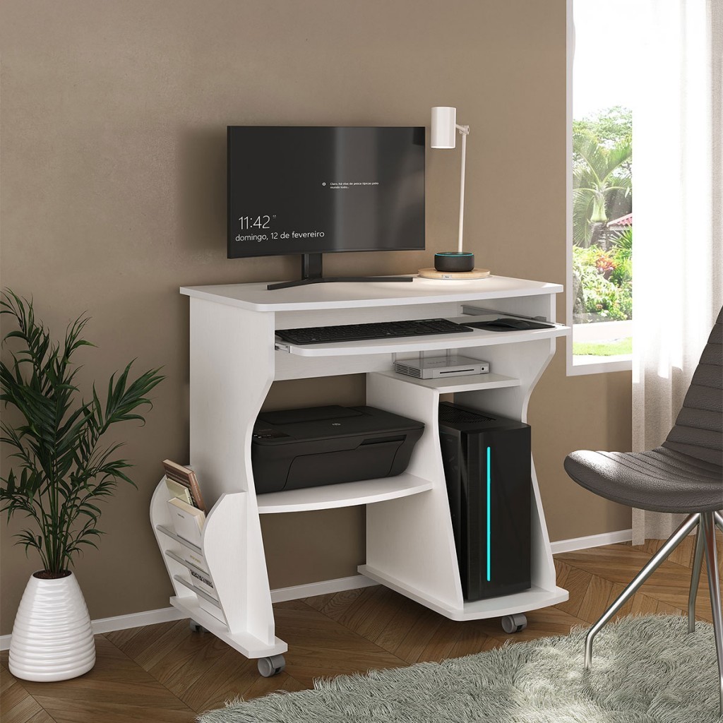 Mesa Escrivaninha 160 3 Nichos - ARTELY em Oferta na Shopee