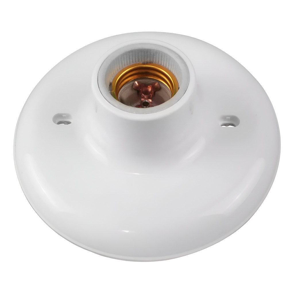 Plafon Plástico Branco Soquete E-27 Porcelana Blister 127/220v Branco
