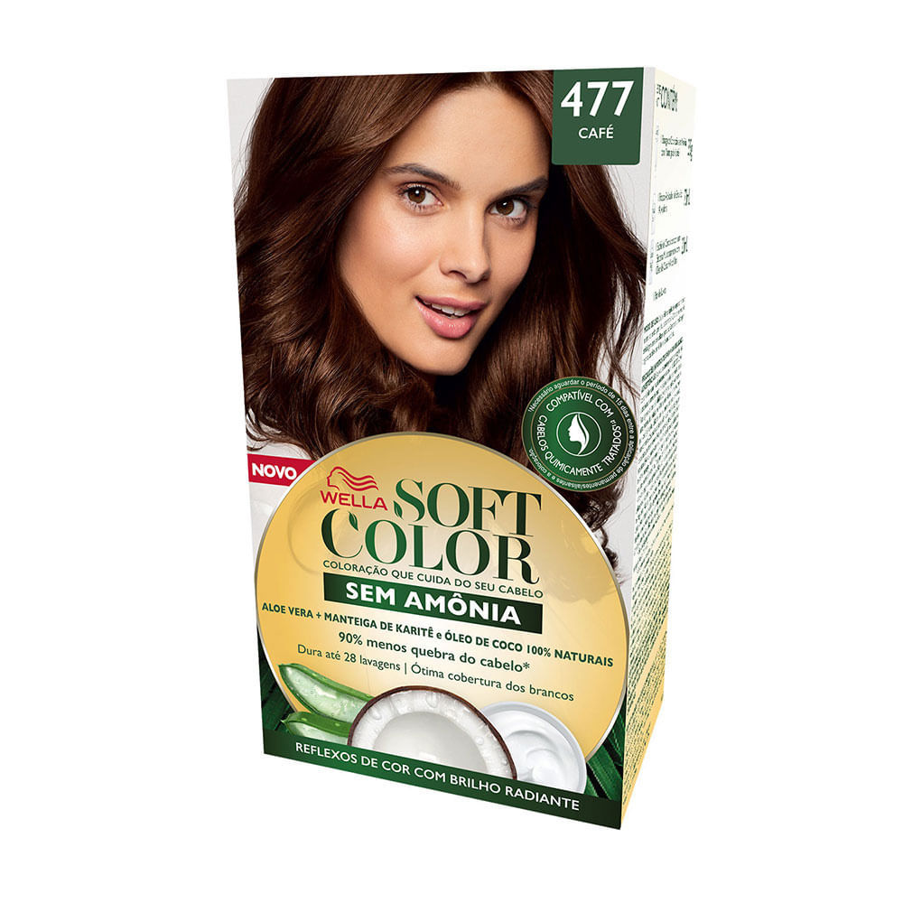 Detalhes do Tintura Creme Soft Color Wella Café 477 Kit