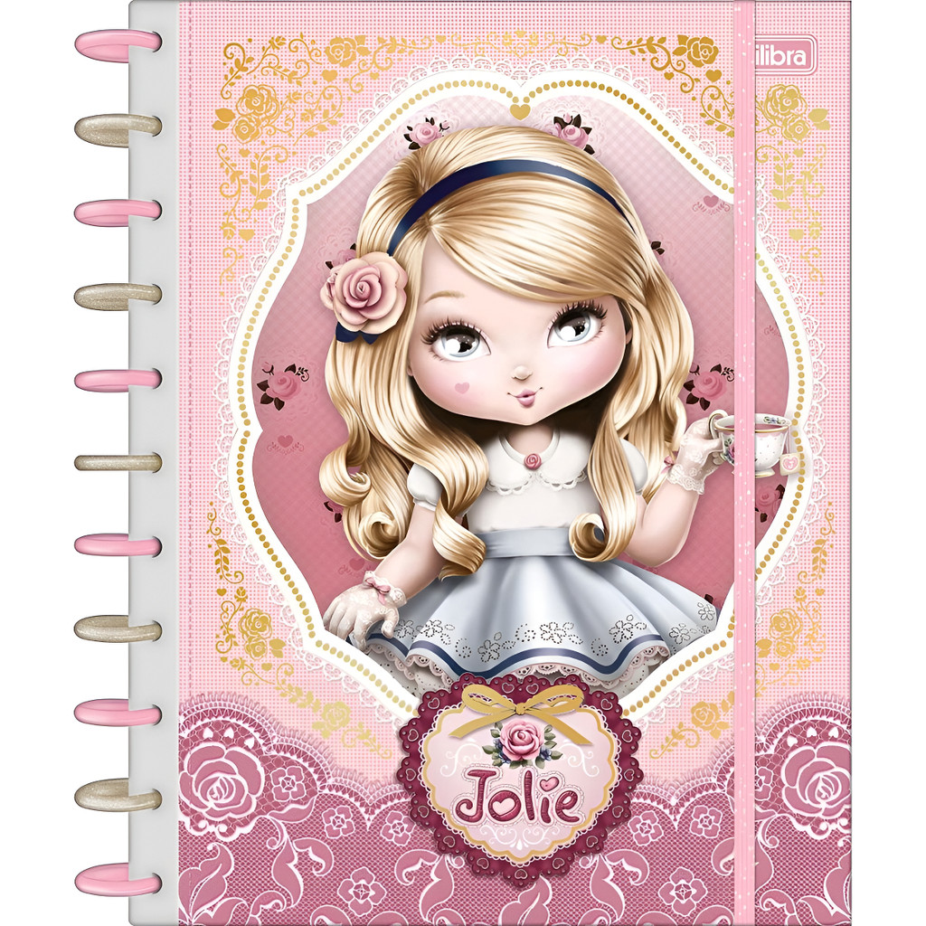 Caderno Tilidisco Jolie 10 Matérias 160 Folhas Tilibra Rosa