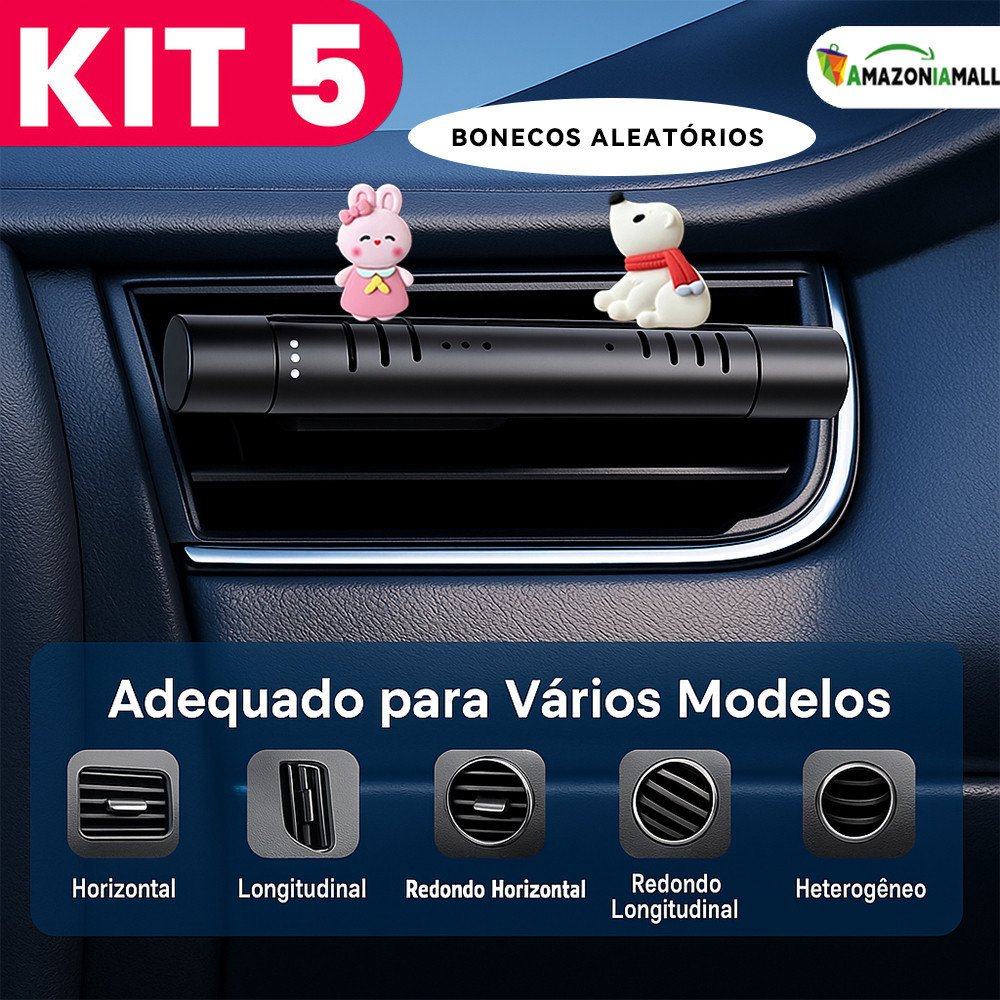 Kit 5 Carro Aromatizador Plano Ar Condicionado Perfume Aroma Purificador De em Oferta na Shopee