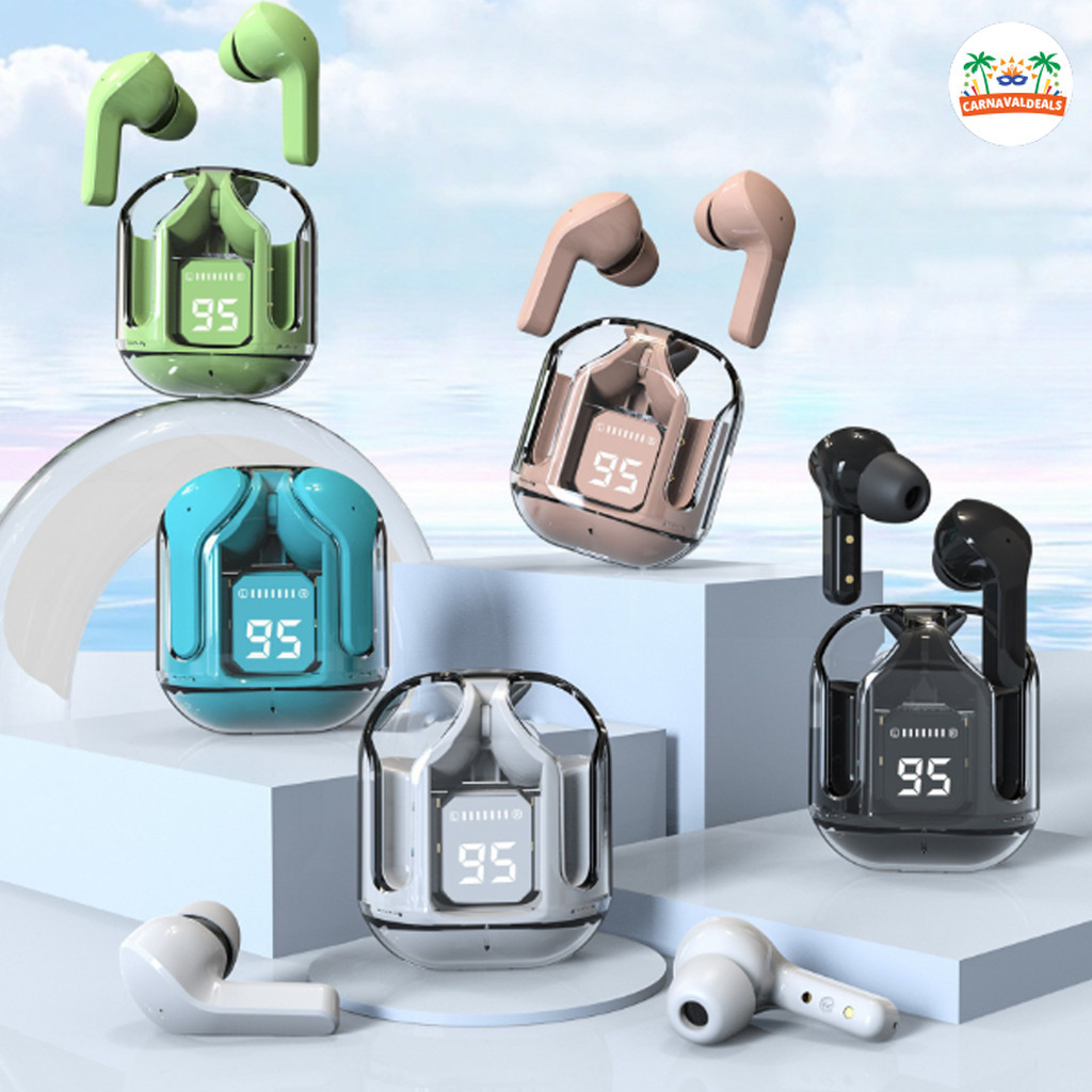 Bluetooth TWS fone de ouvido sem fio tela Digital HQAi H4 5 núcleos em Oferta na Shopee