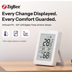 SONOFF SNZB-02DR2 AirGuard TH 3.6'LCD Zigbee Temperatura Umidade Sensor Monitoramento De Aplicativo Automação De Cena In