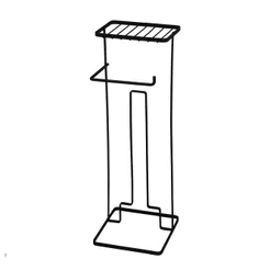 Suporte de Papel Higiênico de Chão com Porta Celular Preto Bel