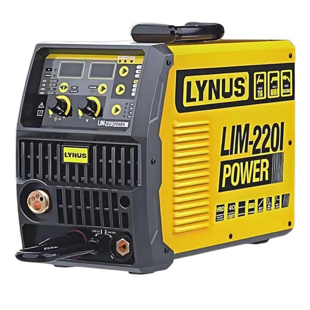 Máquina de Solda Inversora MIG Lynus LIM-220i Bivolt 200A MIG MMA TIG DC