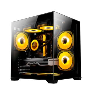GABINETE GAMER DUEX AQUARIO, MID-TOWER, LATERAL E FRONTAL DE VIDRO, PRETO, 3X FANS RGB - DXGA275BK em Oferta na Shopee