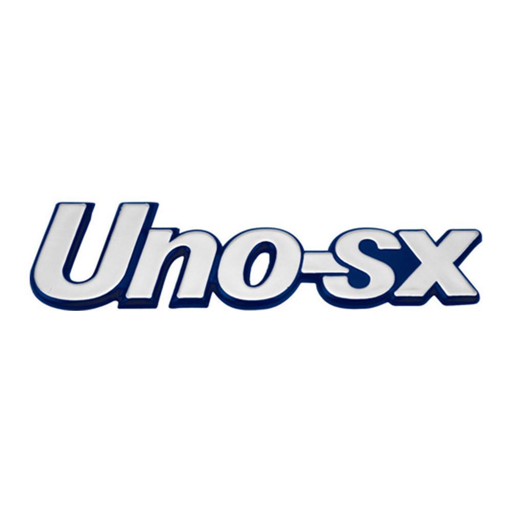 Emblema Uno SX do Porta Malas Uno 1985 a 1992 Fundo Azul