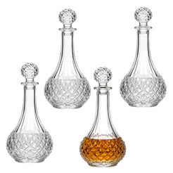 Kit 4 Garrafa Decanter De Vidro Licor Whisky Tampa Licoteira Vinho Decorativo 900ml