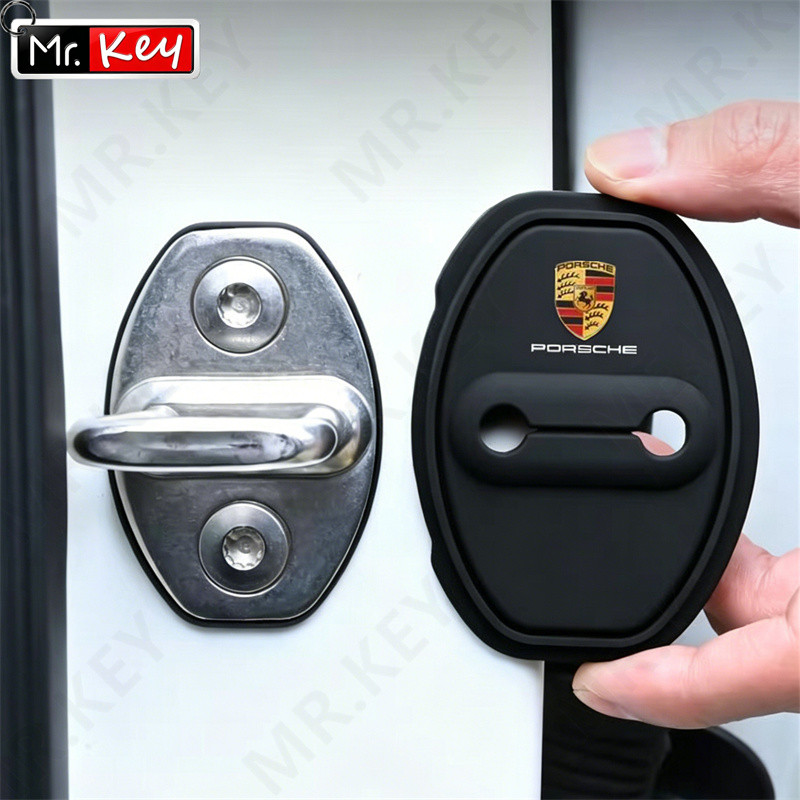 [Mr.Key] Capa Protetora De Fechadura De Porta De Silicone Macio Para Porsche Cayenne Macan Panamera 911 718 Taycan