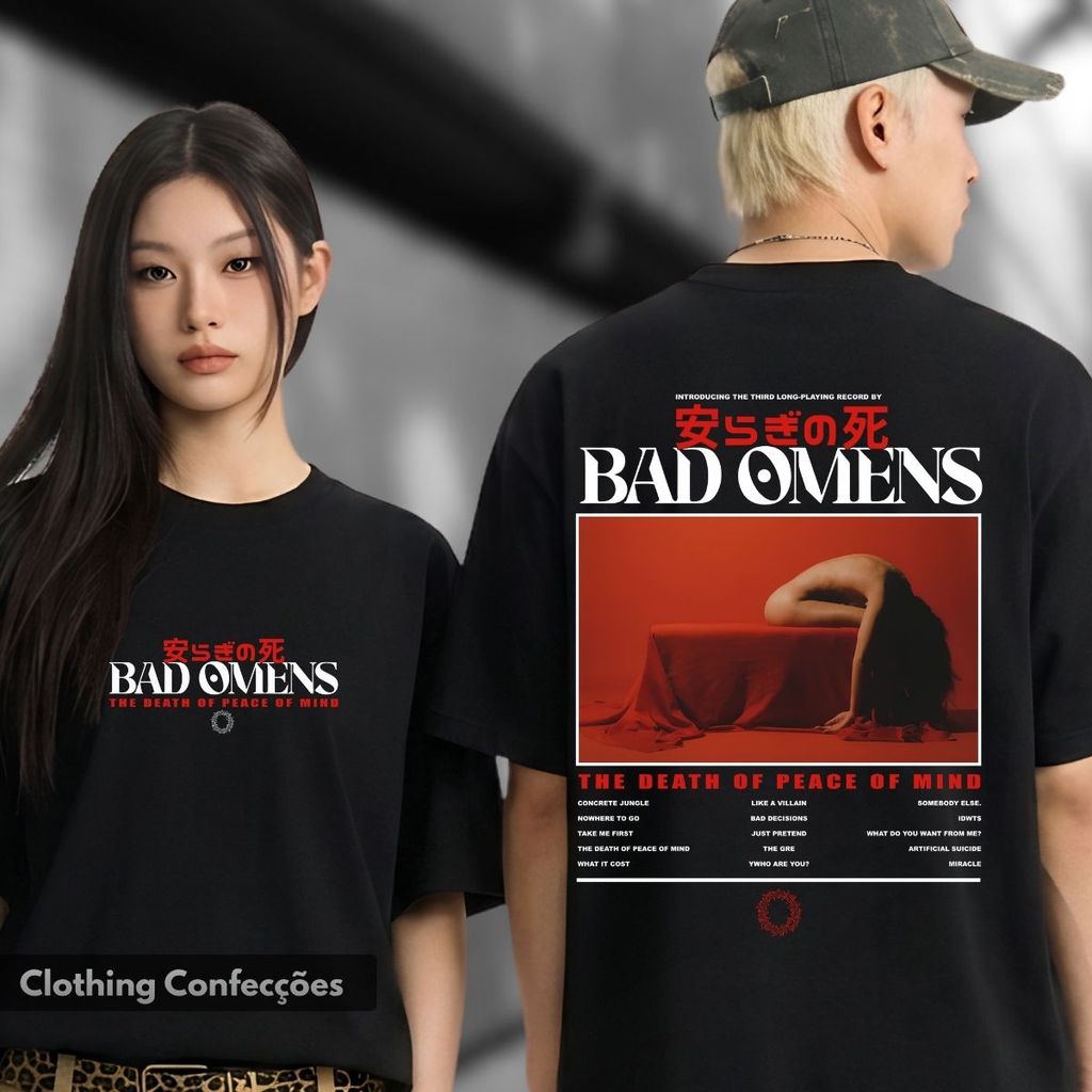 Camiseta Metalcore Rock Banda Bd Omns Death Peace Mind Show Estética Geek Camisa Unissex 100% Algodão Oversized