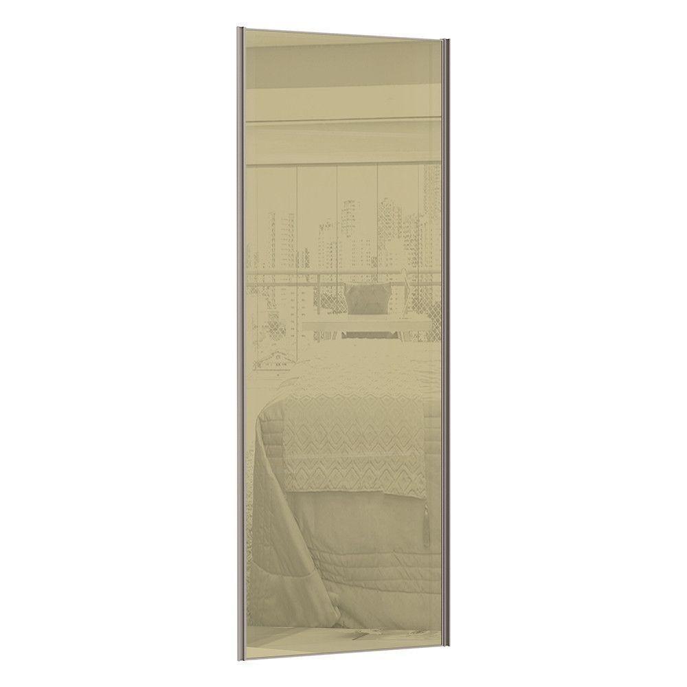 Porta De Correr 80cm Com E Puxador Champagne S/Kit Ferragem
