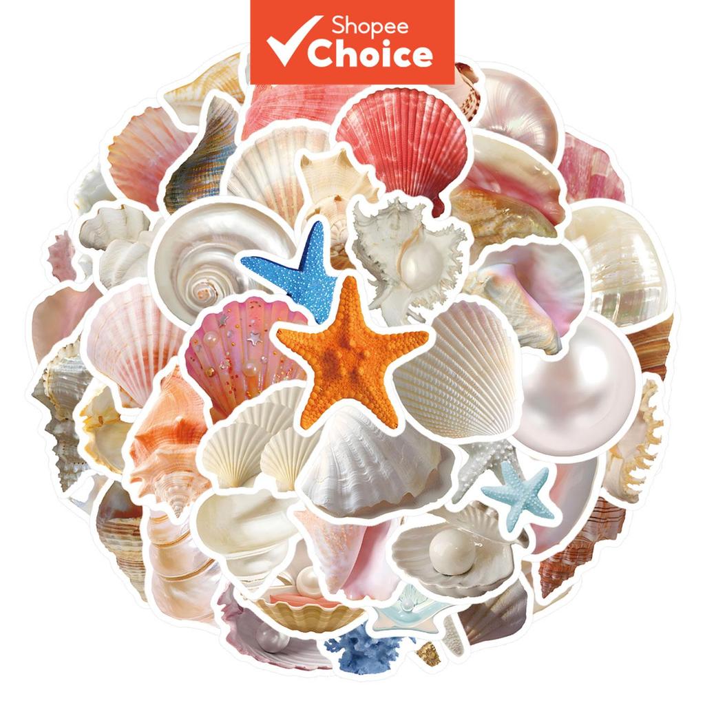 Adesivos Shell Ocean 250 unidades – Aesthetic de Romance Downtown Y2K, adesivo de arte engraçado dos anos 80, pacote de