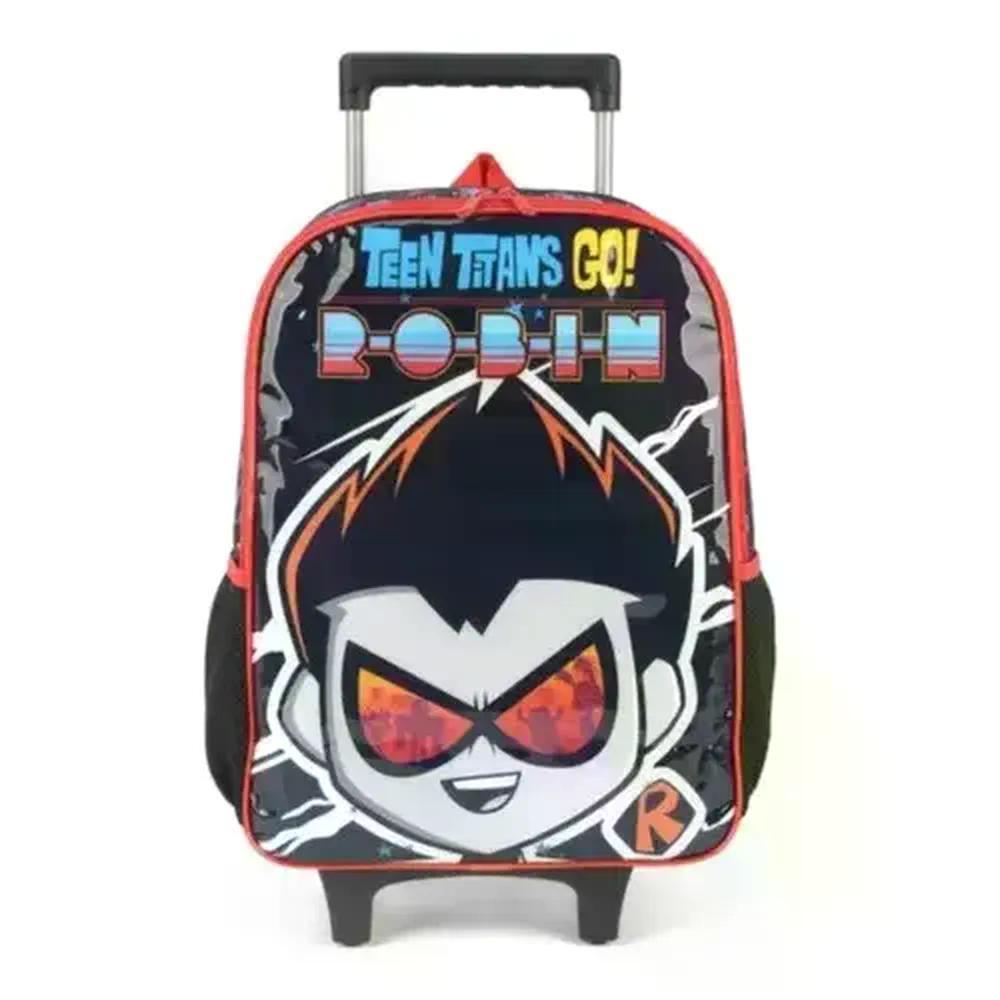 Mochila de Rodinhas Sem Alça Teen Titans Luxcel Preto