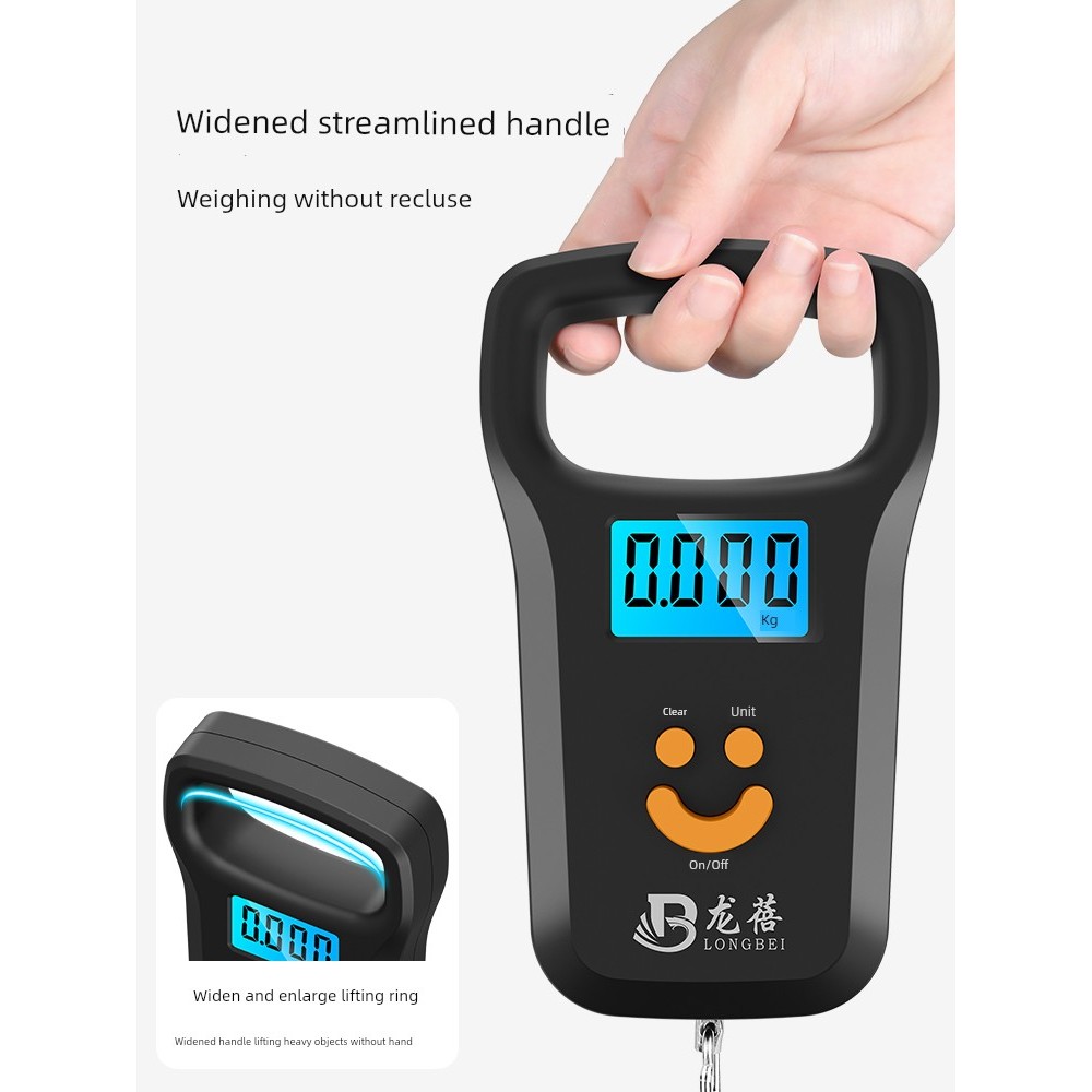 Balança eletrônica portátil, balança eletrônica portátil, doméstica, pequena, de alta precisão, mola, gancho, 50kg, pesa
