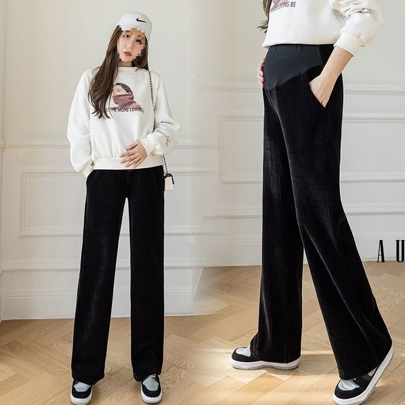 Calças de maternidade primavera outono inverno exterior usar calças compridas finas casuais soltas calças magras Legging