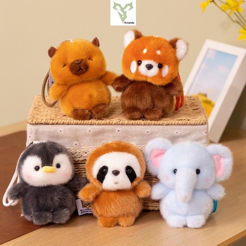 Rytanda Preguiça Pinguim Elefante Guaxinim Raposa Urso Capivara Rinoceronte Pato Amarelo Pingente De Pelúcia Bonito Simu