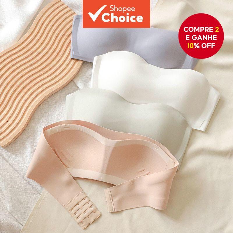 Sutiã Sem Alças Estiloso e Elevador para Mulheres - Sem Costura, Antideslizante e Levantamento Discreto (S-XL) em Oferta na Shopee