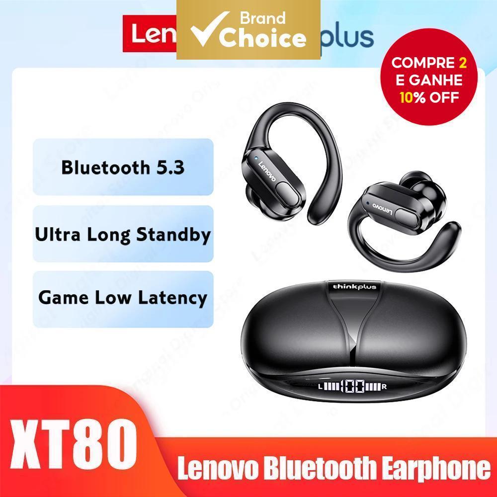 Lenovo XT80 Earpbuds Com Microfone Fones De Ouvido Sem Fio Esportes Bluetooth 5.3 TWS Alta Fidelidade Micr Ophone Tela D