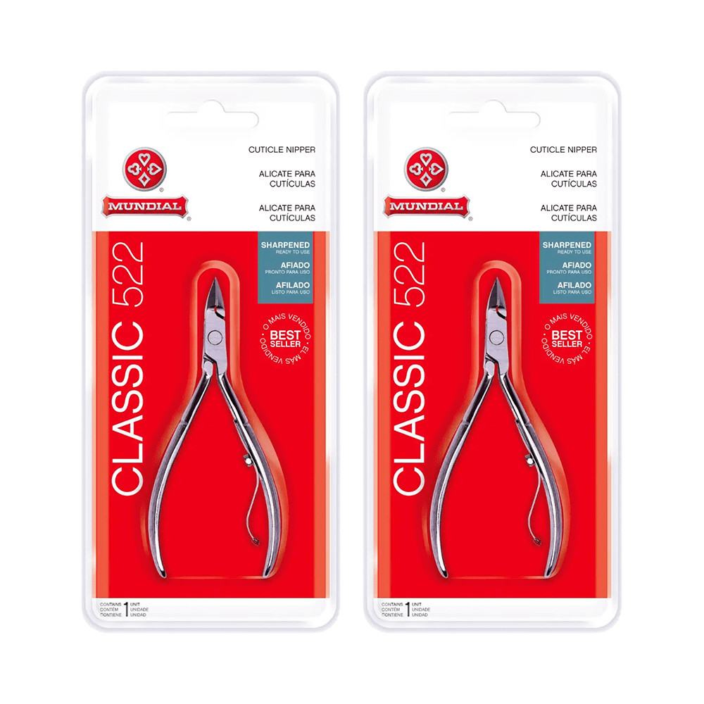Kit 2 Alicates de Cutícula Mundial 522 Aço Com Lâminas Afiadas em Oferta na Shopee