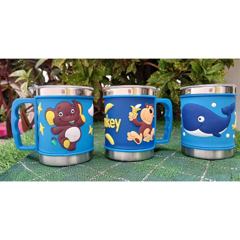 Caneca Infantil Emborrachada 3D Alto Relevo - Anti-derramamento, Segura, Design Divertido!