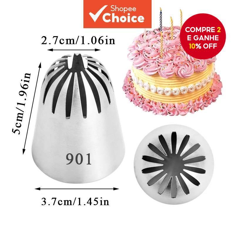 4Pcs/Set de Bicos de Flor de Rosa de Aço Inoxidável - Tamanho Grande para Bolo de Creme - Ferramenta Decorativa Russa em Oferta na Shopee