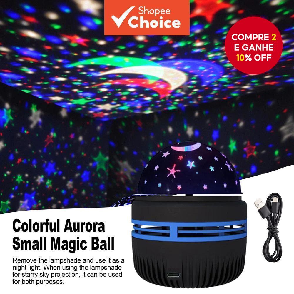 Imagem Lâmpada De Projetor USB Starry Sky-Magic Ball Moon Star Night Light Para Decoração De Atmosfera De Quarto De Casa