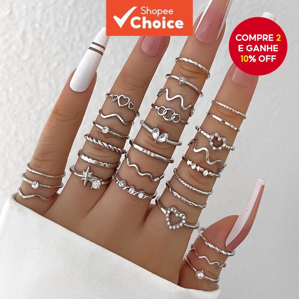 Conjunto de Anéis Prata: Onde Comprar | BuscaProdutos