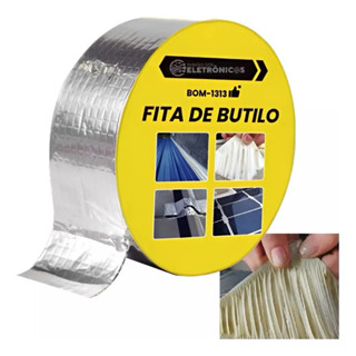 Fita Butílica Vedação Impermeável 5m x 5cm Isolante Telhado Tubulação em Oferta na Shopee