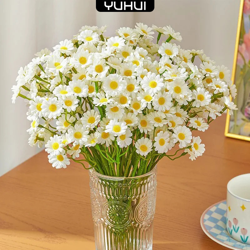 60 Cabeças De Flores De Margarida Artificial Pequeno Buquê Falsas Para Decoração De Mesa De Festa De Casamento Do Dia Do em Oferta na Shopee