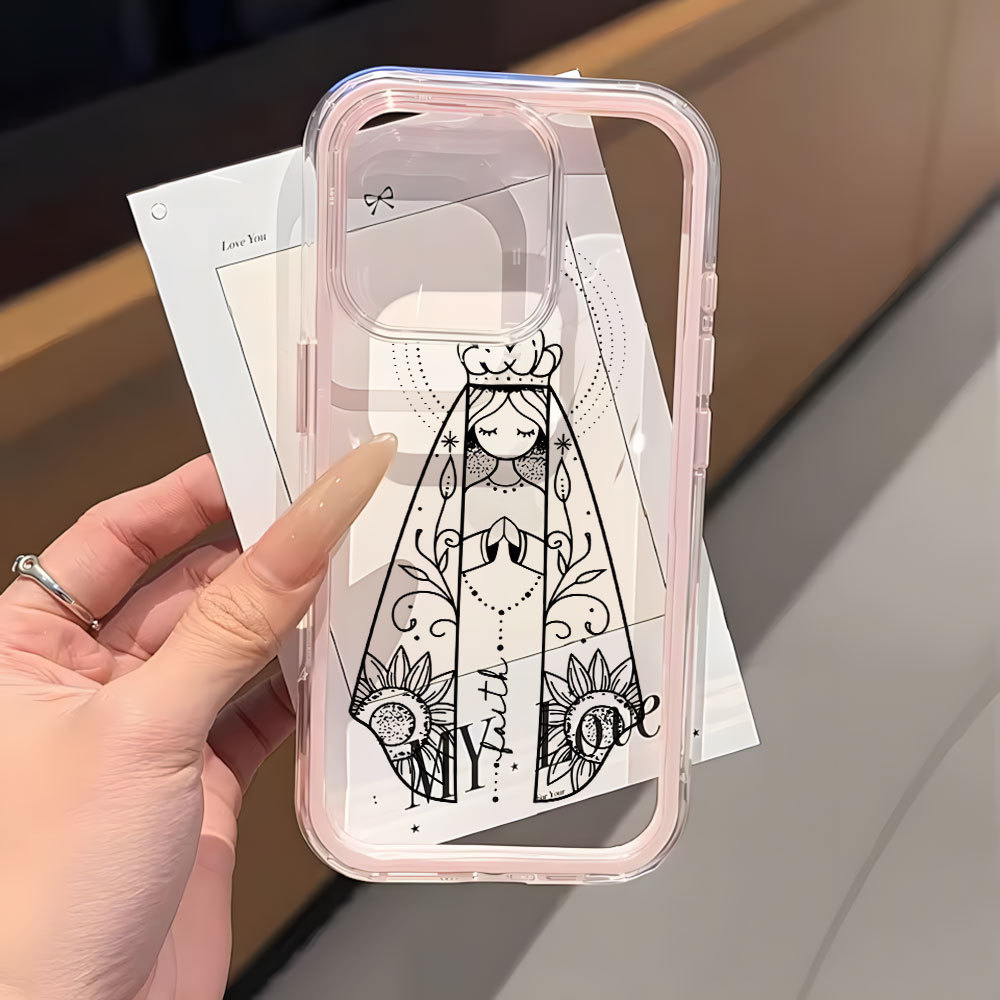 A Senhora Capa Capinha Para iPhone 16 15 14 Plus 13 12 11 17 Ar Pro Max Transparente Anti-Impacto 2 Em 1