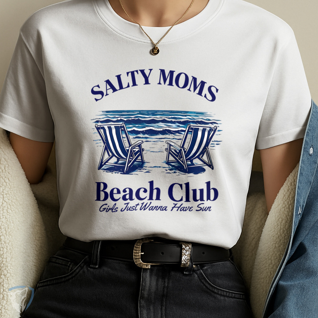 Camiseta Salty Moms – Beach Club Estampa Praia Azul
