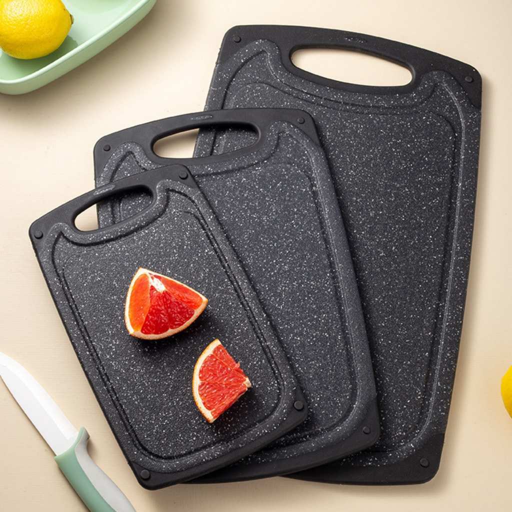Kit 3 Tábuas de Corte Antiderrapante Cozinha Churrasco Frutas Carnes Legumes CHEF D