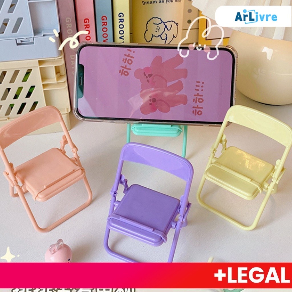 Conjunto dobrável para celular, cadeira multifuncional, formato de cadeira, decoração de mesa