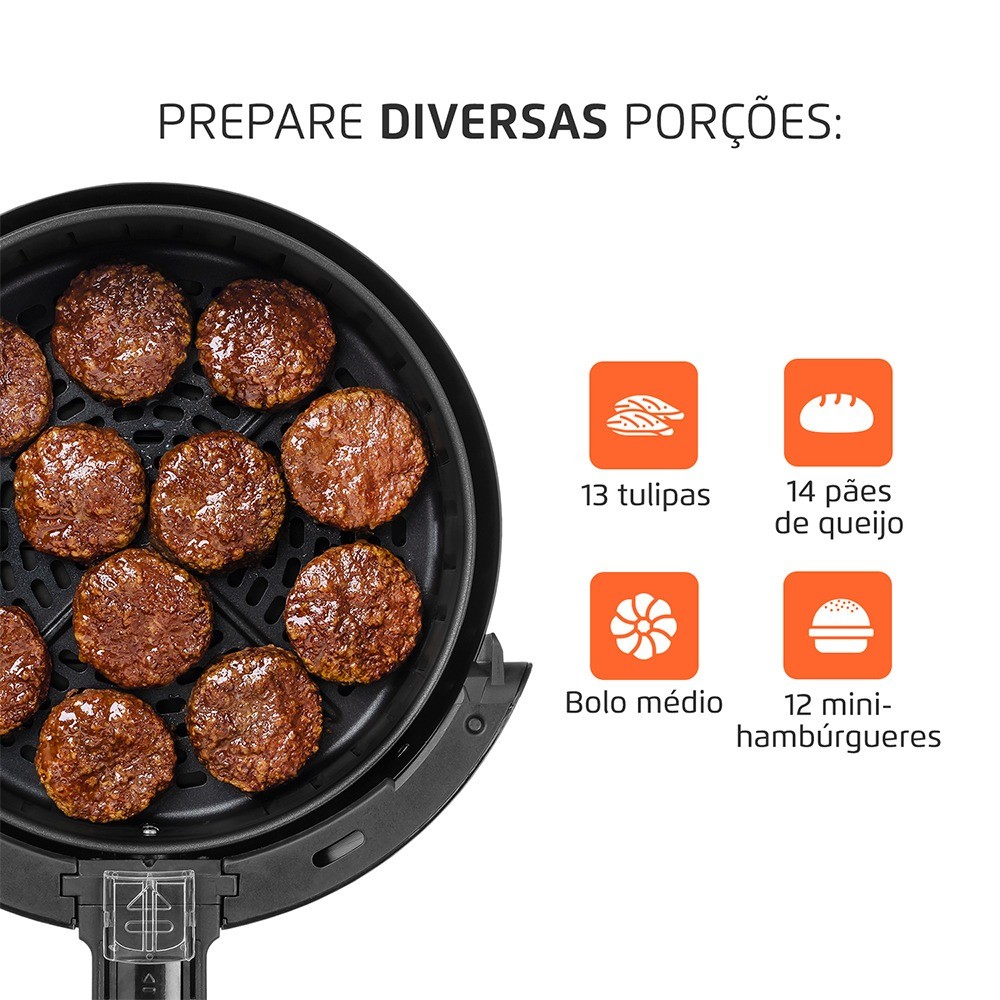 Detalhes do Fritadeira elétrica sem óleo Air Fryer 3,5L 1.500 Watts - AF-30-DI - Mondial
