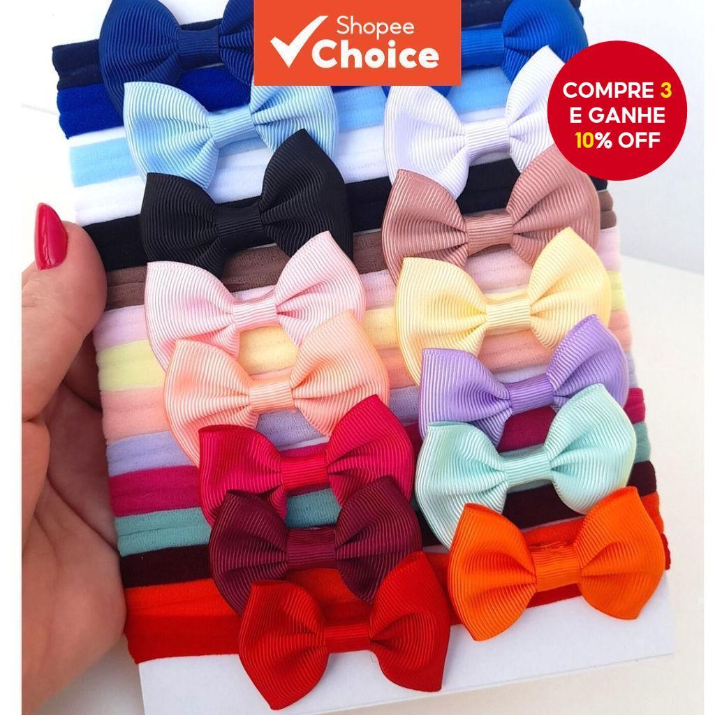 Conjunto De Tiaras Para Bebês Meninas , Laços Elásticos De Nylon Macio , Acessórios Cabelo Em Cores Doces , 15 Peças