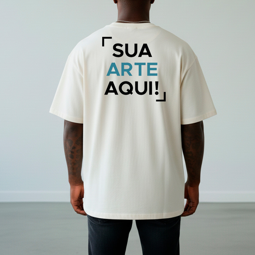 Camiseta Oversized Básica Personalizada 100% Algodão Premium em Oferta na Shopee