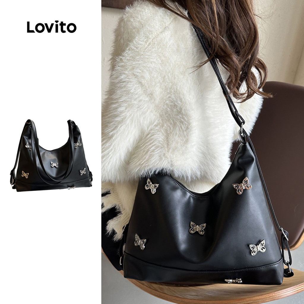 Lovito Bolsa Casual Borboleta Pequena De Ombro Feminina Lna32091 (preta) em Oferta na Shopee