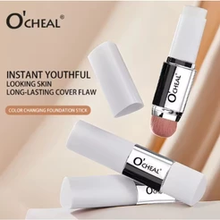 O'CHEAL Base Que Muda De Cor , De Maquiagem , Corretivo De Alta Cobertura , Nude Natural , 2 Em 1 Bastão