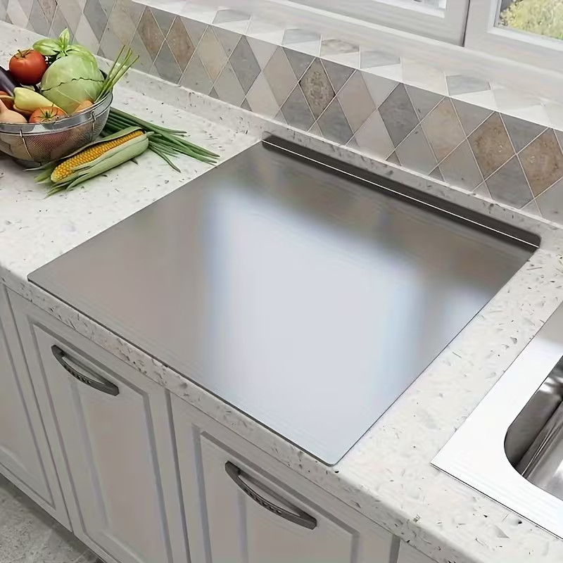 Tábua de Corte Aço Inox 304 Premium Antibacteriana Durável Cozinha Profissional